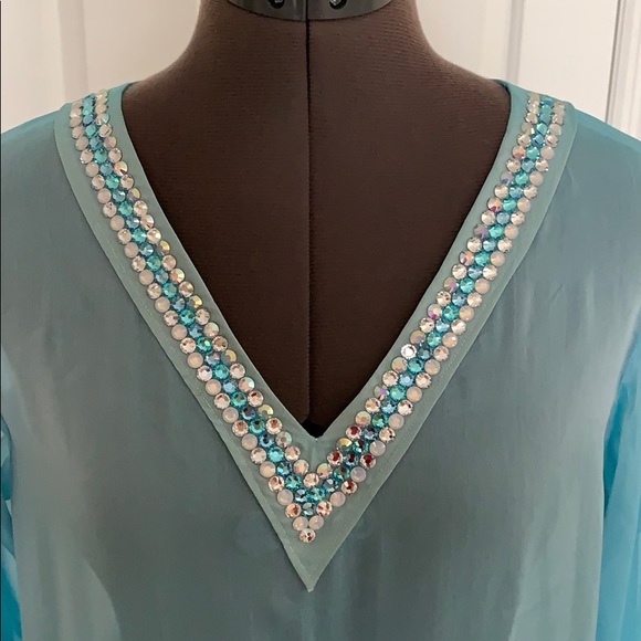 Crystal embellished Chiffon Tunic Top - Picture 5 of 8